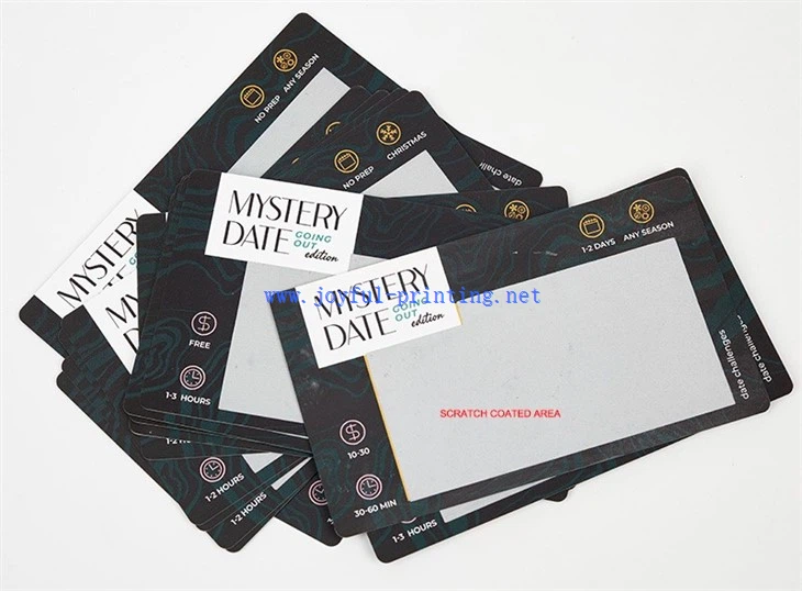 Scratch coated playing cards